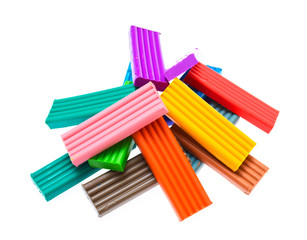 Fototapeta premium colored plasticine isolated on the white background