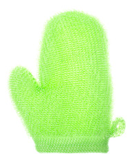 bath mitten isolated on white