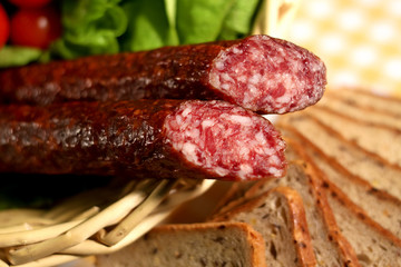 Meat sausage salami