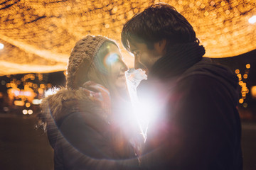 Young couple in love outdoor