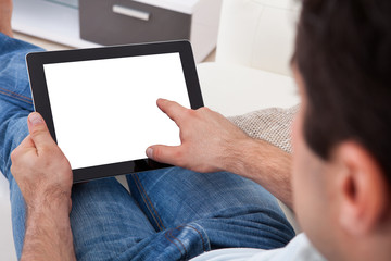 Man Holding Digital Tablet
