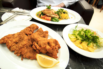 Viennese schnitzel with it's potato salad