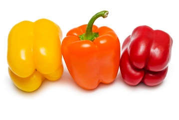 Red orange and yellow Bell peppers