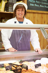 Female Sales Assistant In Delicatessen