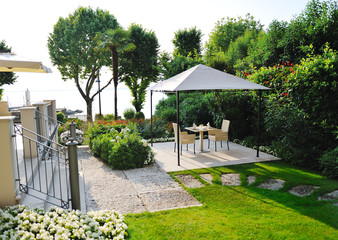 beautiful garden in a villa on Garda Lake