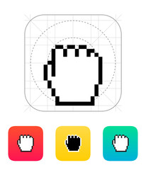 Fototapeta na wymiar Pixel fist cursor icon.