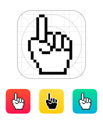 One finger. Pixel hand cursor icon.