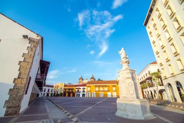 Poster Historic Plaza in Cartagena, Colombia © jkraft5
