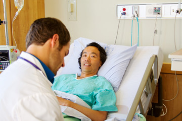 Obraz premium Patient laying in bed