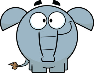 Naklejka premium Smiling Cartoon Elephant