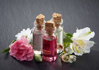 Bottles of Spa essential oils for aromatherapy