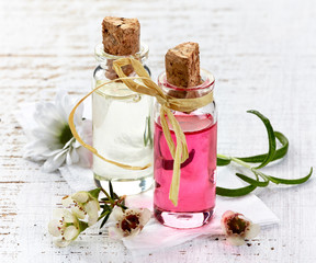 Bottles of Spa essential oils for aromatherapy