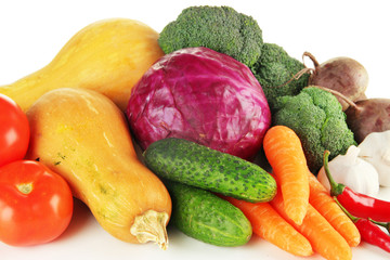 Composition of different vegetables close up