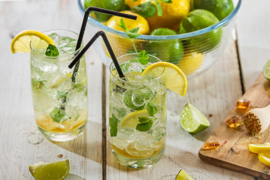 Closeup of citrus drink for summer