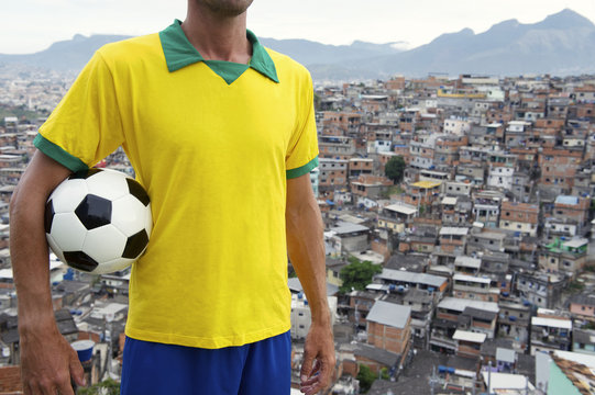Brazilian Football Player Soccer Ball Favela