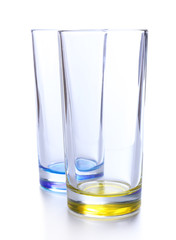 Empty glasses, isolated on white