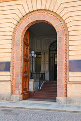 Italy Ravenna, medieval building entrance