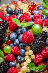 Closeup of fresh berry fruits