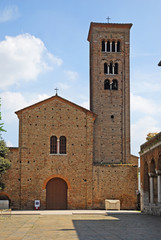 Fototapeta premium Italy Ravenna Saint Francis Basilica with the bell tower.