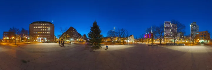 Hannover district Linden-Limmer at night. 360 degree panorama. © panoramarx