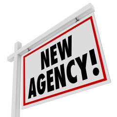 New Agency Words Real Estate Home for Sale Sign