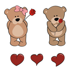 teddy bear cartoon love valentine pack in vector format 