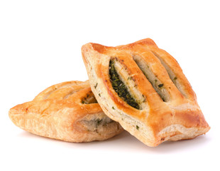 Puff pastry bun isolated on white background.