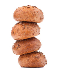 Fototapeta na wymiar hamburger bun or roll stack cutout