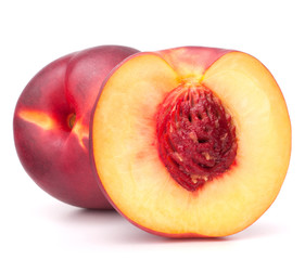 Nectarine fruit isolated on white background cutout