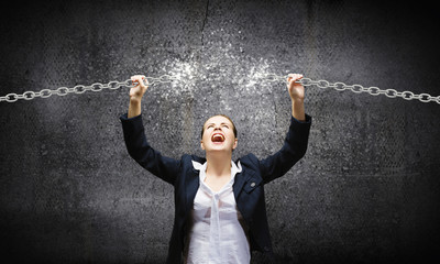 Aggressive businesswoman