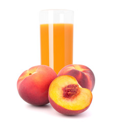 Peach fruit juice in glass