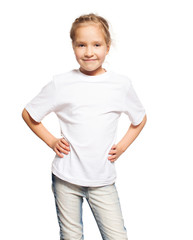 Child in white t-shirt