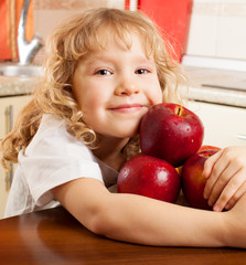 Fototapeta premium Child with apple