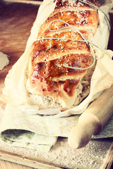 rustic homemade bread photographed