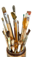 used artistic paintbrushes