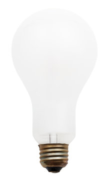big white incandescent light bulb