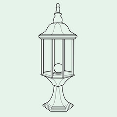 lantern vector out line vector