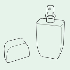 cologne spray bottle out line vector