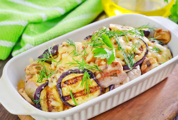 eggplants with meat and cheese