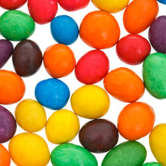 multi-colored chocolate candy dragees