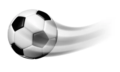 Foto auf Acrylglas Ballsport Fußball in Bewegung isoliert auf weißem Hintergrund