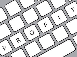 Profit word on keyboard