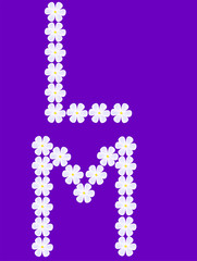 flowers letter l,m - vector
