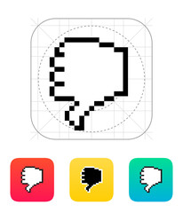 Fototapeta na wymiar Finger down. Pixel hand cursor icon.