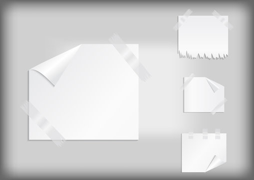 White stickers with scotch tape