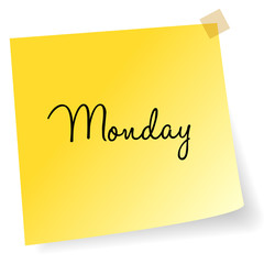 Monday Yellow Sticky Note