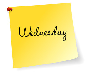 Wednesday Yellow Sticky Note