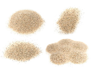 set pile desert sand isolated on white background