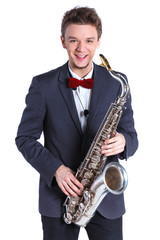 Man with saxophone