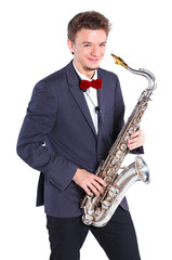 Man with saxophone